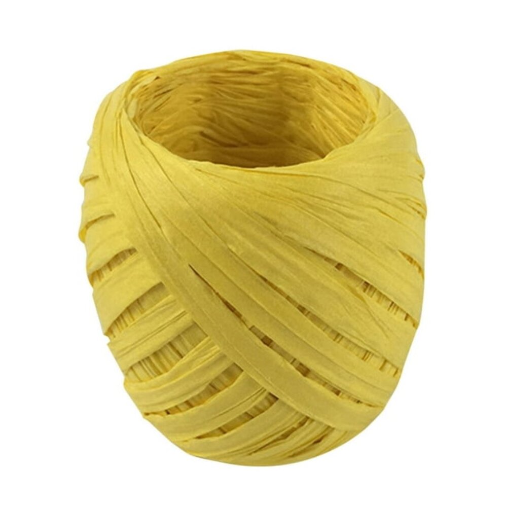 Yellow Raffia Ribbon, 12 Rolls - Picture 2 of 2